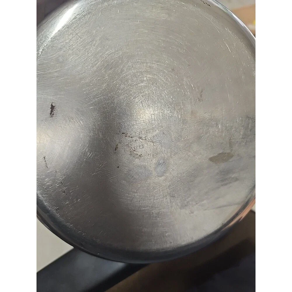 Vintage Flint Ware By Ekco 1 Qt Stainless Steel Sauce Pan With Lid And Skillet